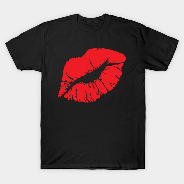 KISSING LIPS-PURE RED T-Shirt by SELcustoms